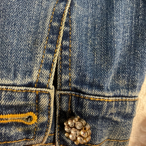 Cache Denim Jacket with Rhinestone Floral Buttons - Picture 11 of 11